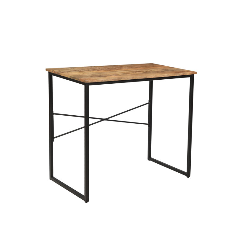 Solid Wood Top Metal Base Writing Desk