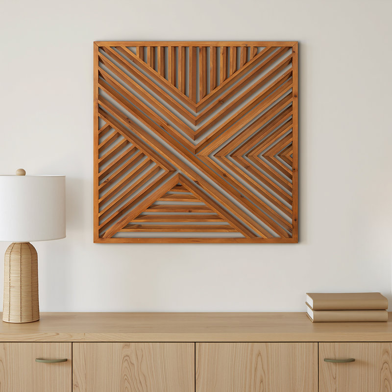 Modern Abstract Wall Decor on Solid Wood