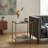 Milone Forged Iron Square End Table - Industrial Glass Top Design