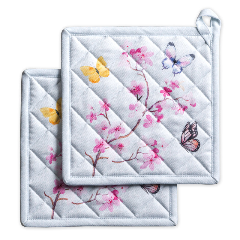 Maison D' Hermine Floral Cotton Potholder Set