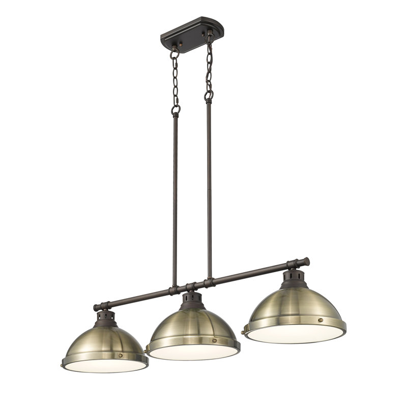 Laramy 3-Light Linear Pendant, Aged Brass, Rubbed Bronze