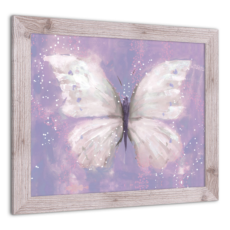 «Purple Butterfly», reproduction encadrée, H 20 po x l 24 po x P 0,75 po, Blanc