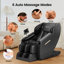 Favour BS-03 Corps noir zéro gravité avec rail en S à double noyau, roulettes mains robotisées, fauteuil de massage shiatsu-701481541