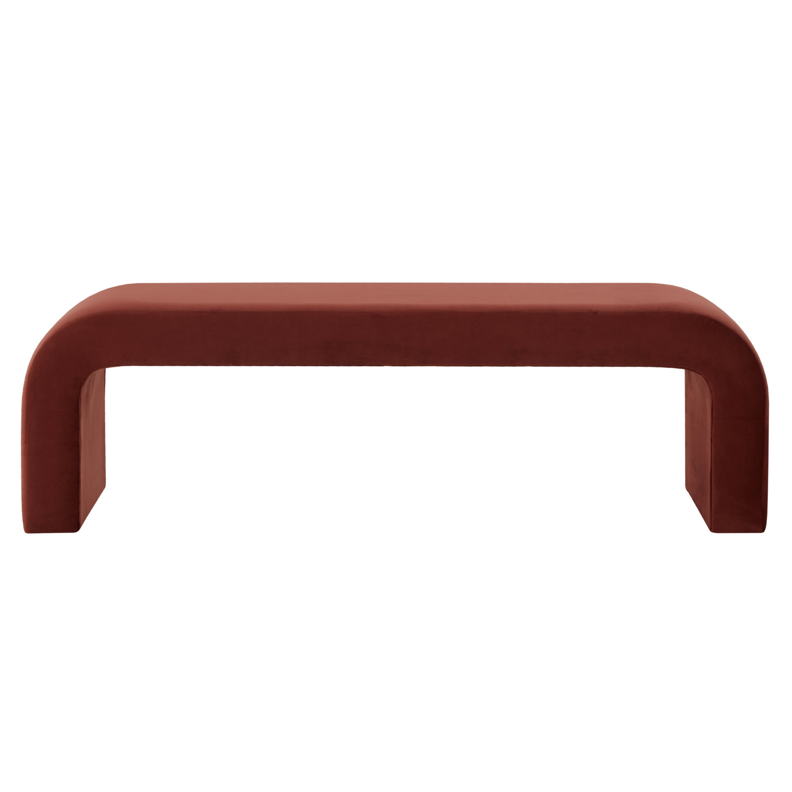 Daine 62" Linen Bedroom Bench, Rust Velvet