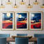 Paysages série Cxxvi - impression encadrée sur mesure de qualité supérieure mat - 3 pièces-2127131729