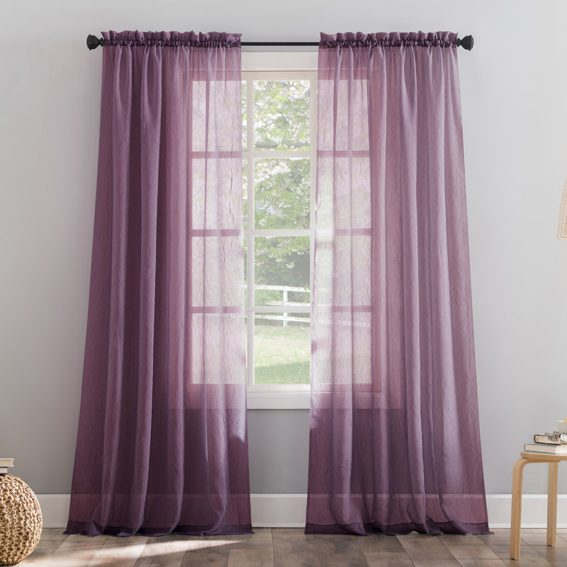Panneau de rideau diaphane avec passe-tringle Maxon, Mauve, l 51 po x L 95 po