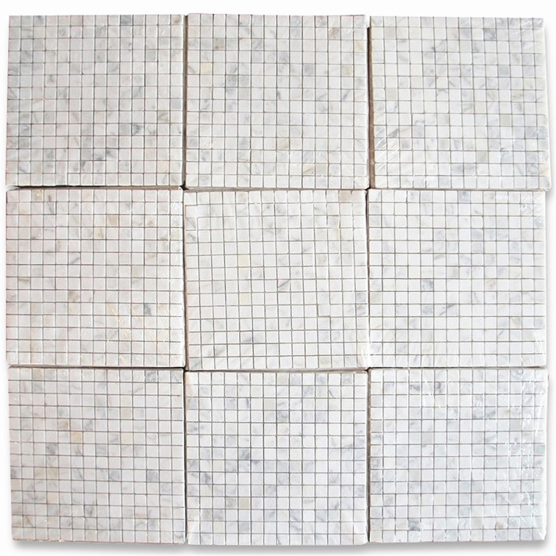 Calacatta 12" x 12" Marble Mosaic Tile, White/Gray