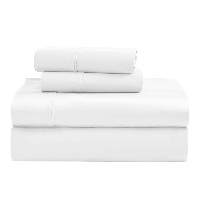 Ensemble de draps 100% coton à densité de tissage 1200 fils Blue Nile Mills, Blanc, Très grand lit