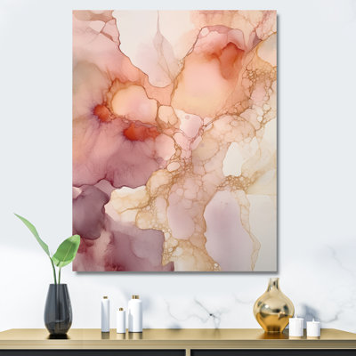 Liquides lumineux rose doré