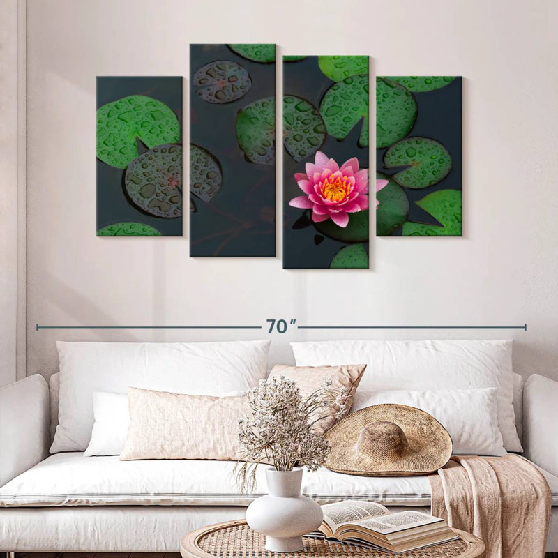 Lotus In The Rain, H 32 po x l 52 po