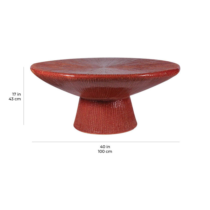 Ceramic Furniture Outdoor Round Coffee Table, Citrus