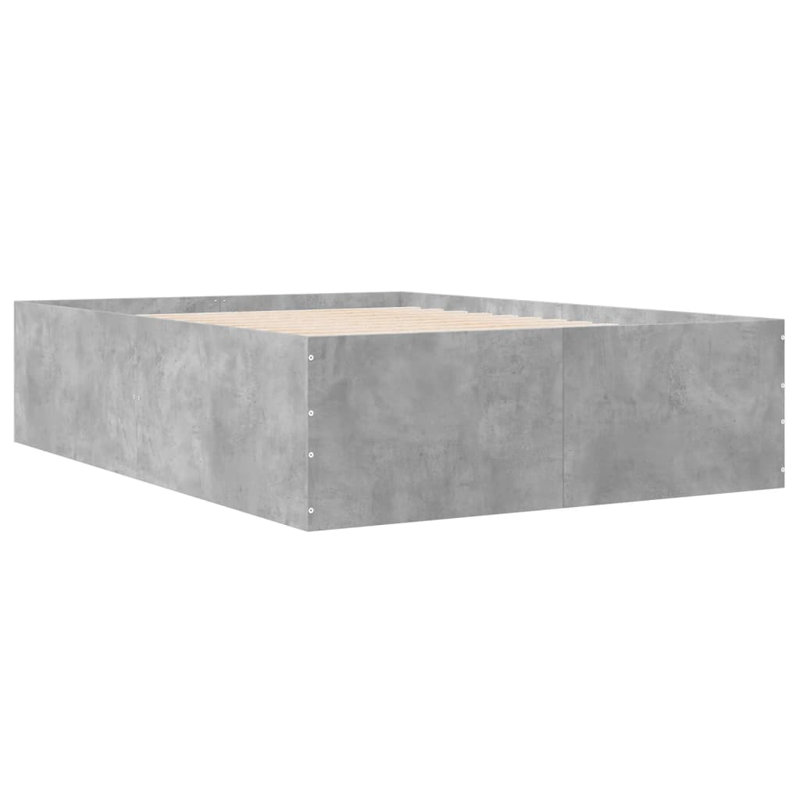 Vidaxl Bed Frame Concrete Grey Engineered Wood, Small Double (4')