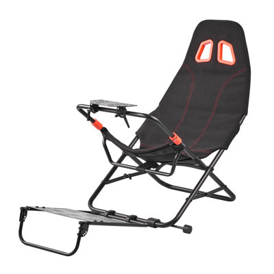 Support de volant de course portatif, support de volant sim pliable et réglable, siège d'une largeur de 18,5 po, compatible avec Logitech G923 / G920 / G29, Thrustmaster T248P, Fanatec, Hori, Mad Catz, noir