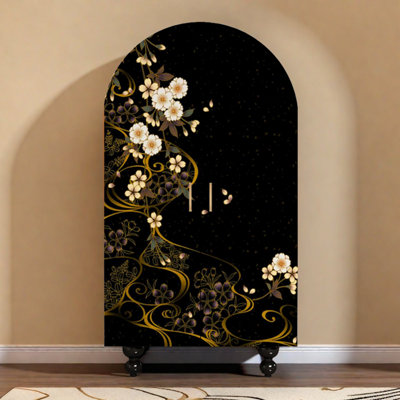 Arched Armoire Cabinet With Shelves &Art Doors by interanest