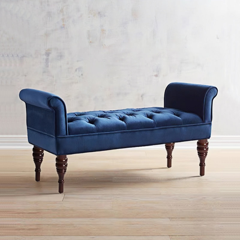 Banc de rangement Laiza, H 20,47 po x l 59,05 po x P 17,71 po, Bleu