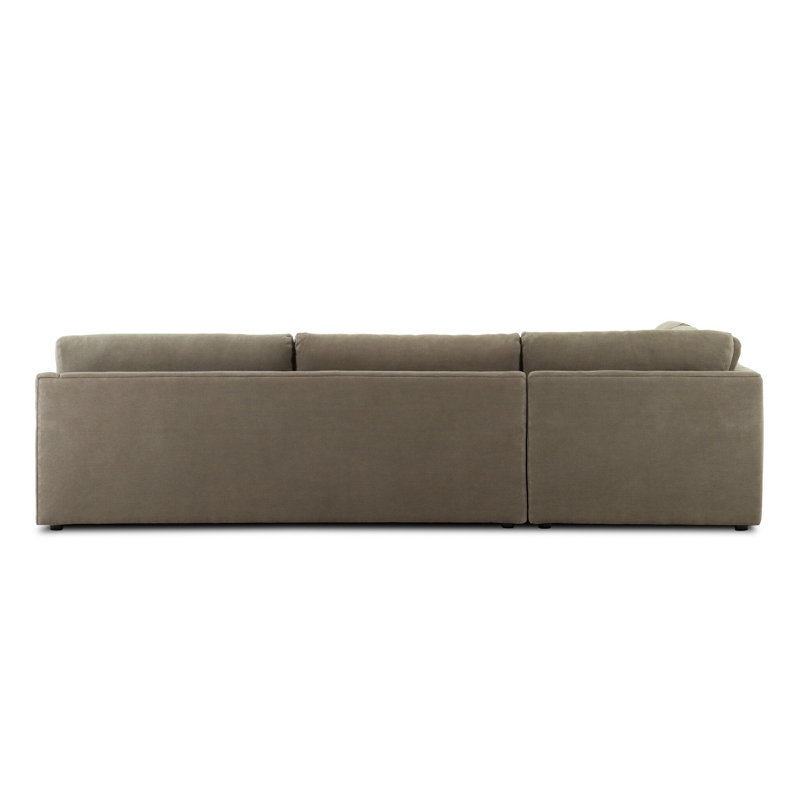Aurelia Sectional, Broadway Olive Linen, 33" H x 124" W x 124" D
