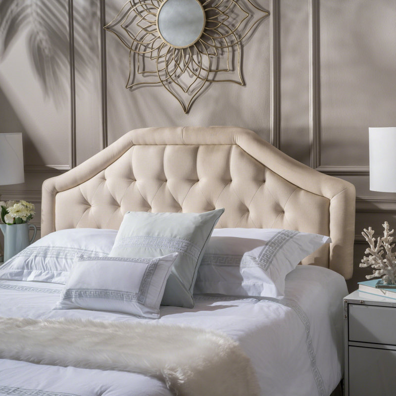 Lemaster Upholstered Panel Headboard, Beige, Queen