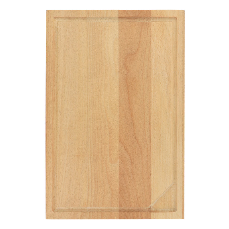 18" x 12" Beech Wood Rectangular Cutting Board with Grooves