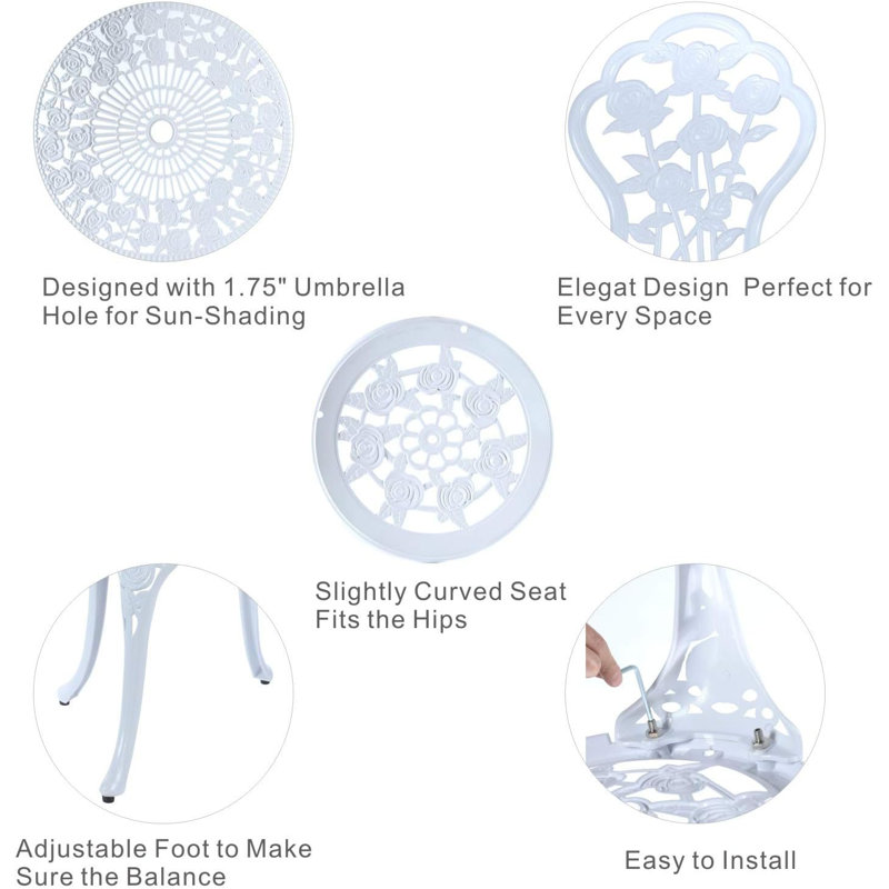 Shauna - Person Patio Conversation Set,  White