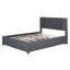 Lit plateforme tapissier avec 2 tiroirs et 1 lit gigogne simple TG, tête de lit classique-1810347016-1810347018