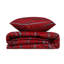 Ensemble de housse de courtepointe très grand, rouge bordeaux et anthracite | 65% coton / 35% polyester, 120 fils | Comprend 2 taies d'oreiller (19,7 po x 31,5 po) | Lavable à la machine, conception élégante pour chambre luxueuse-1988089908-1988089934