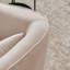 Fauteuil demi-tonneau pivotant en lin avec repose-pieds-733757787