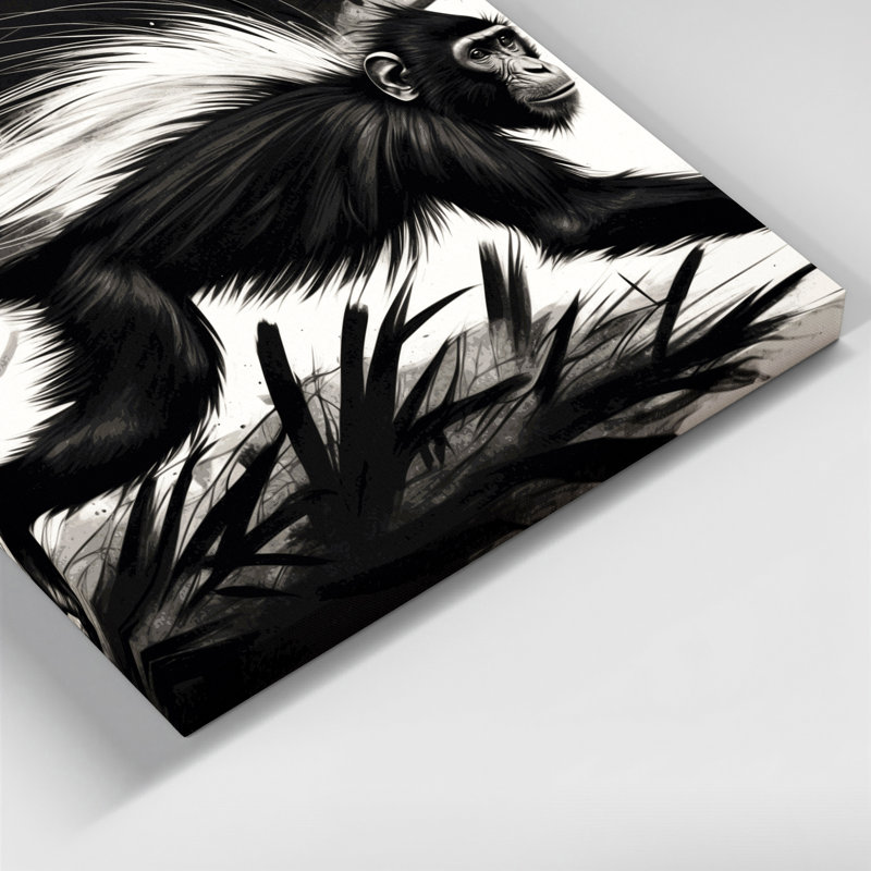Art animalier sur toile noir, H 12 po x l 12 po