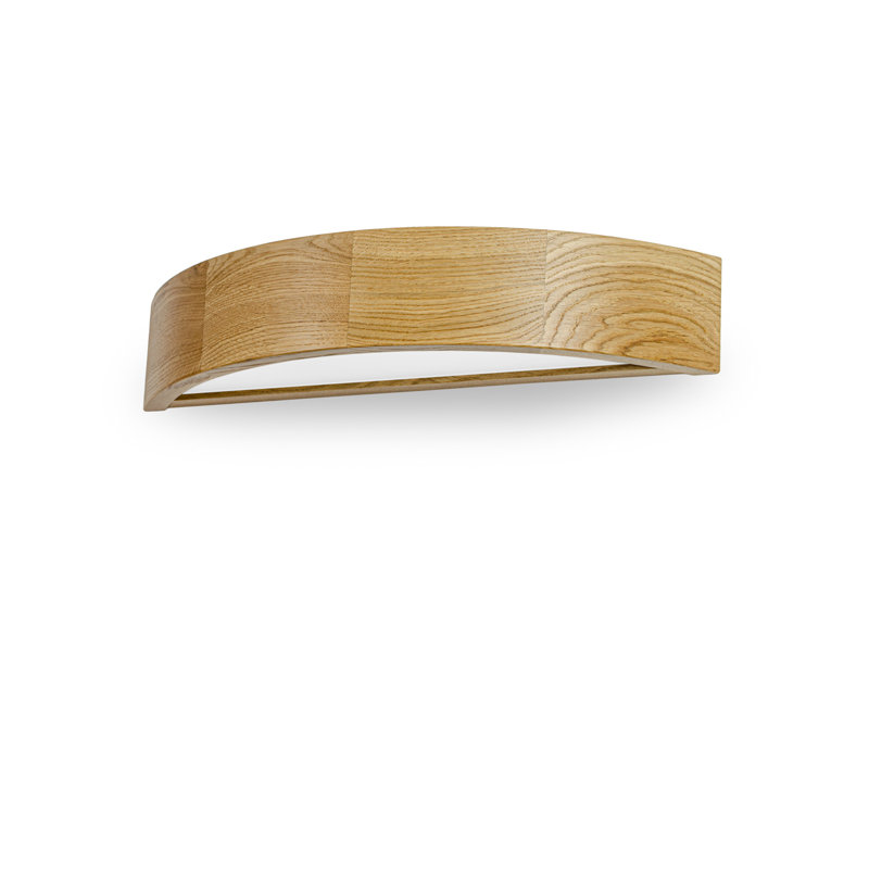 Demitrice Glass Flush Mounted Sconce, Natural Oak