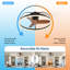 Ventilateur de plafond intelligent 24 po à profil bas avec lumière - télécommande, DEL à intensité variable (3000k-6000k), pales en bois massif, plafonnier pour chambre à coucher, cuisine, salon