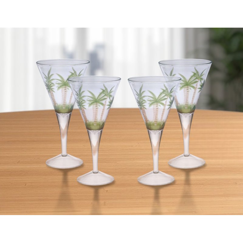 Ensemble de quatre verres à vin tout usage en acrylique