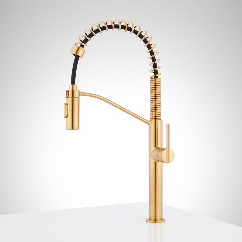 Eiler Single Handle Pull Down Kitchen Faucet, Brushed Gold