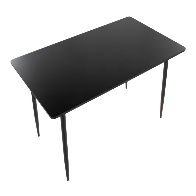 Billiejoe Metal Base Dining Table, Black, Chrome