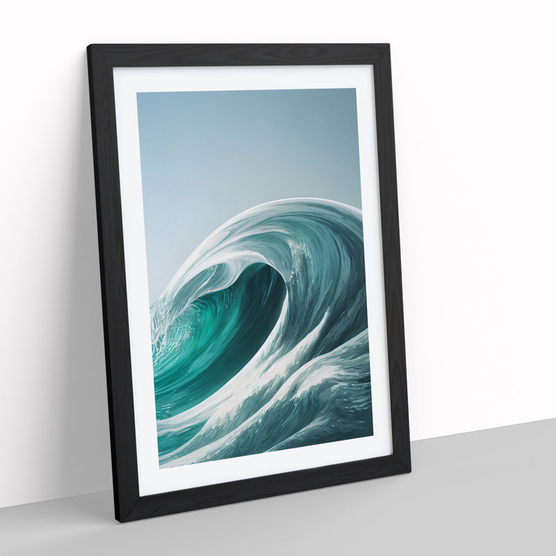 XV1022-5210X Wave Of The Ocean No.1 - Single Picture Frame Print, Black Framed, 64cm H x 46cm W