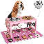 Support pour chien surélevé en métal rose pour chiens de grande et moyenne taille
