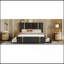 Lit tapissier avec lit gigogne et 2 tiroirs, lit plateforme moderne avec décoration dorée, veilleuse et chargeur USB-1107568334