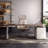 Nut-brown+Griege L-Shaped Manufactured Wood+Stainless Steel with 3 drawers desk-109598435-109598433