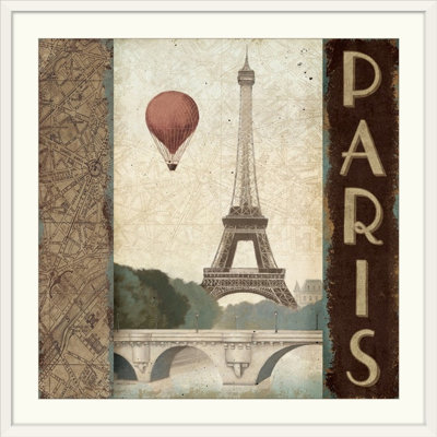 Anneliz " City Skyline Paris Vintage Square " by Marco Fabiano