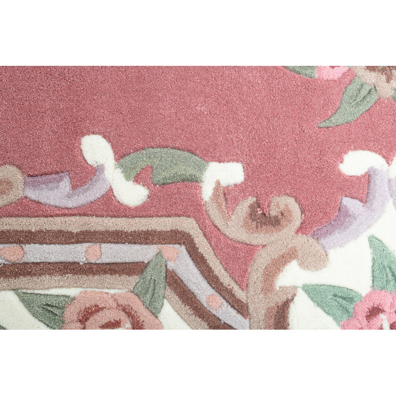 Handmade Costilla Rug In Pink, Rectangular 290 x 390cm