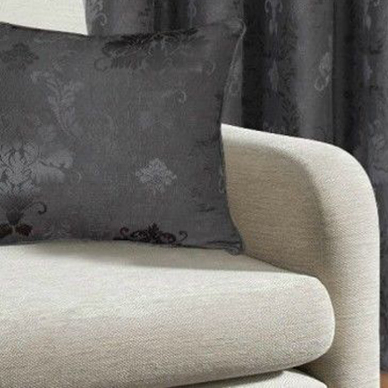 Virgina Floral Square Throw Pillow Cover, Grey silver, 56cm H x 56cm W