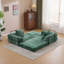 Canapé-lit convertible au sol avec coussin, support pour le dos et accoudoirs, canapé futon confortable pour le salon et la chambre à coucher, tissu chenille, vert foncé-23621352