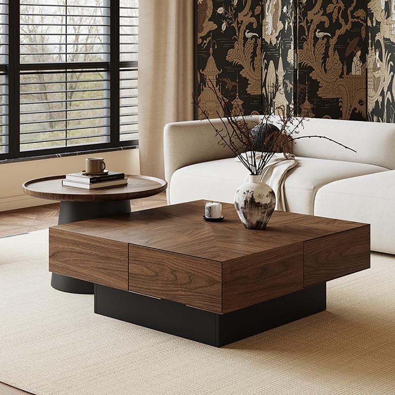 Ensemble de tables basses carrées de style rétro minimaliste