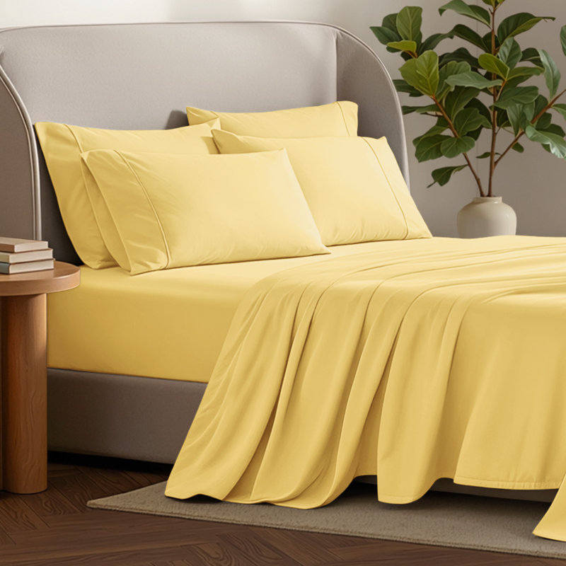 Microfiber Sheet Set with Bonus Pillowcase Set, Plaid Blue, Twin XL