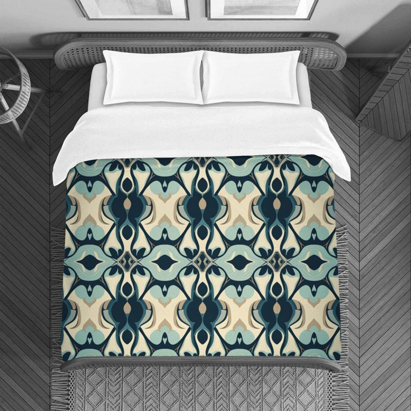 Funky Polyester Geometric Shapes Duvet Cover, Twin Duvet Cover