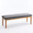 53" Modern Dining Chairs Bench, Fabric Upholstered Seat with Solid Wood Frame for Kitchen Table, Breakfast Nook and Cafe, Gray-716508610