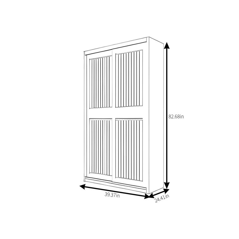 Garde-robe simple de couleur unie, H 82,68 po x l 39,37 po x P 24,41 po