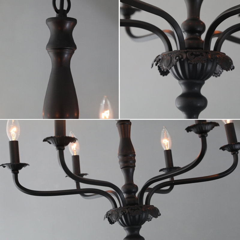 6 - Light Black Candle Chandelier