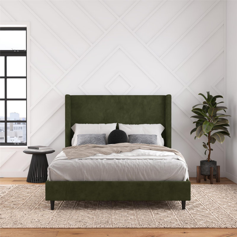 Birzer King Upholstered Wingback Bed | Stylish & Comfy
