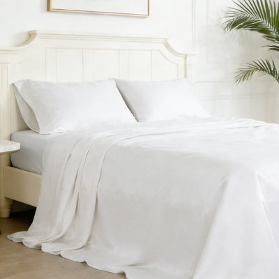 220-Thread Count Cotton Blend Sateen Soft Smooth Sheet Set With Pillowcase - Basics by Wayfair™