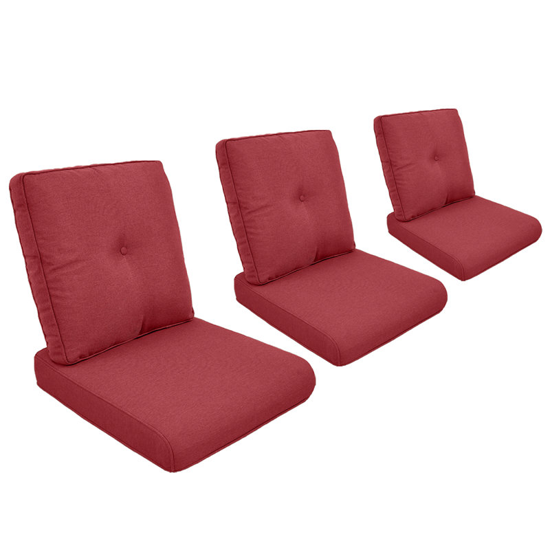 Coussin de siège / dossier d'extérieur Schutt, Rouge, 3 coussins de siège / dossier