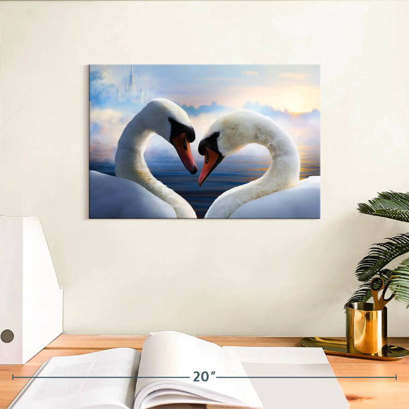 Brampt Swan Romance, 8" H x 12" W